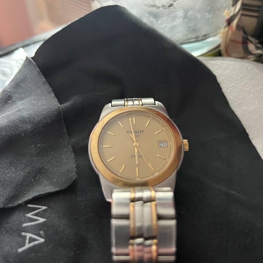 Tissot two tone gold and stainless steel date  Swiss watch